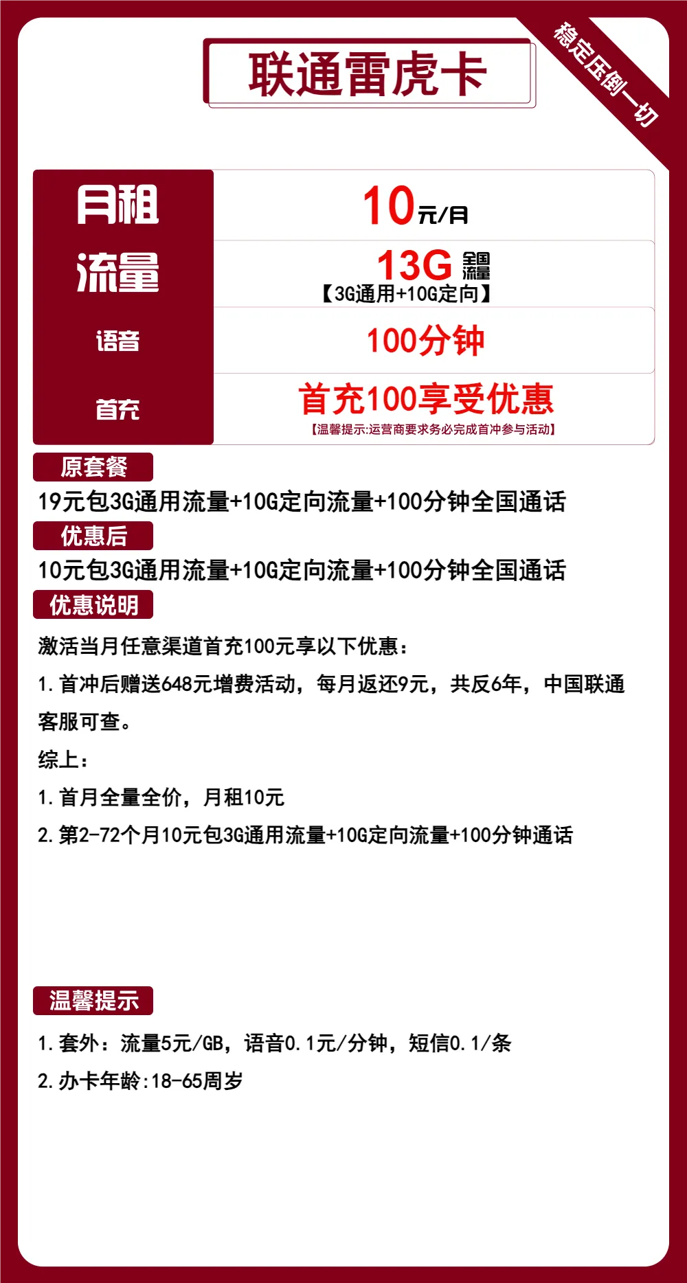 联通雷虎卡