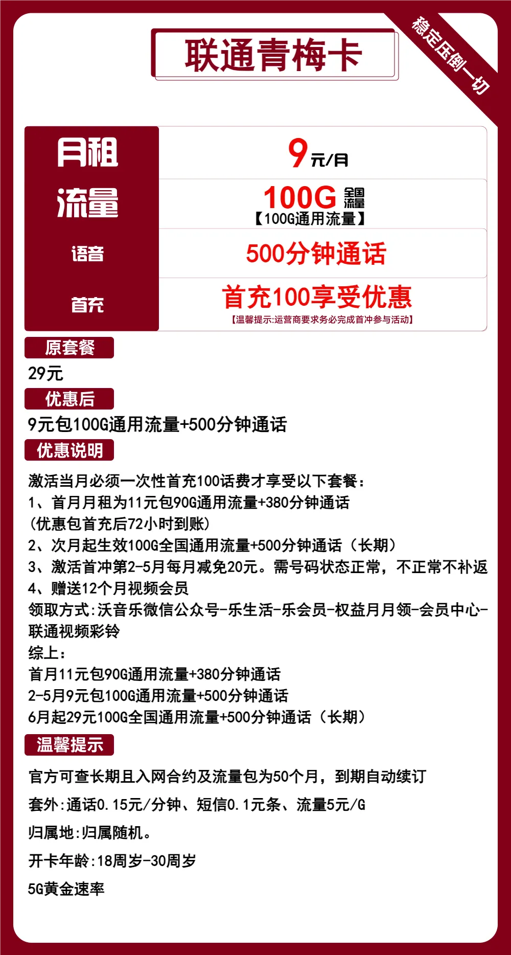 联通青梅卡