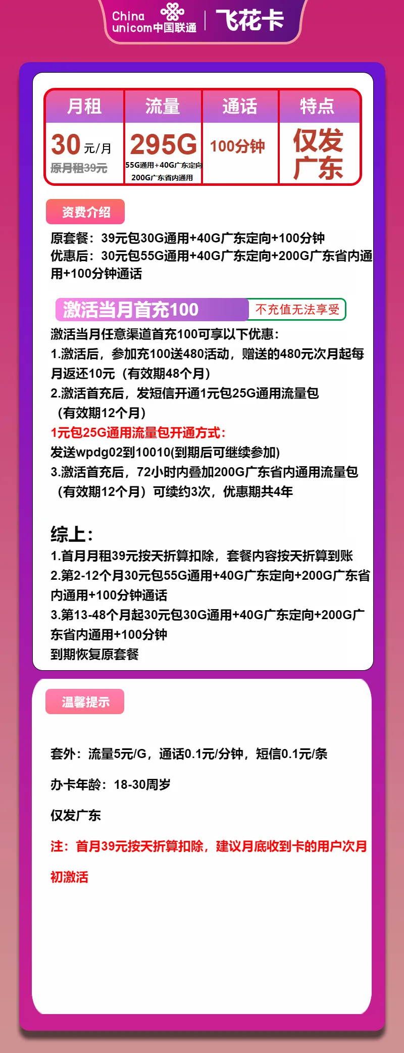联通飞花卡