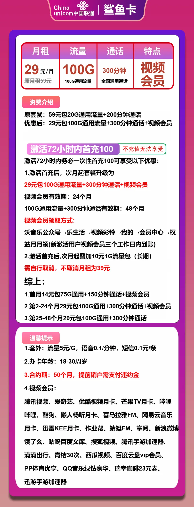 联通鲨鱼卡