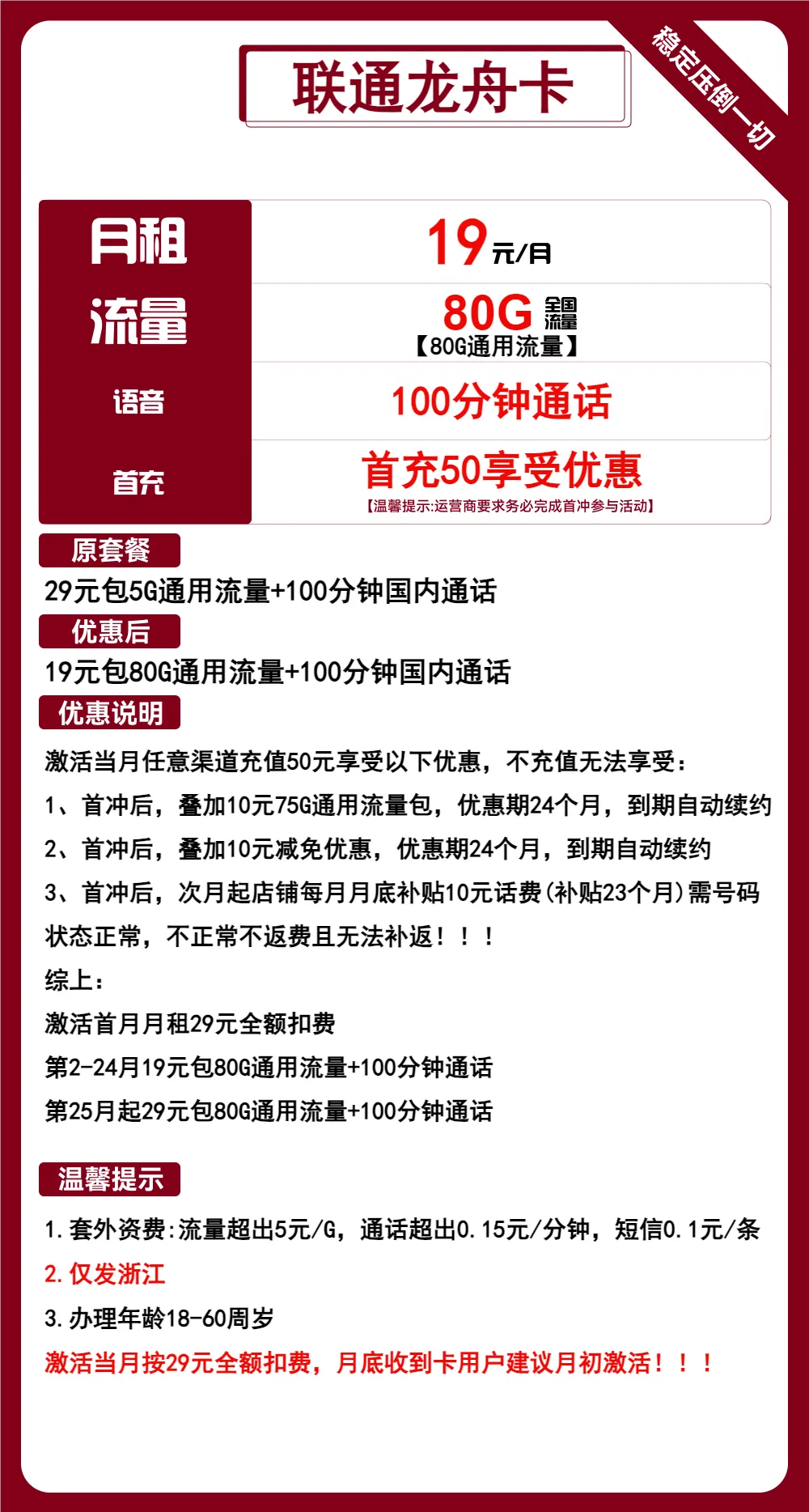 联通龙舟卡
