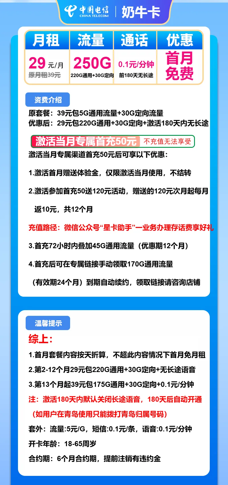 电信奶牛卡