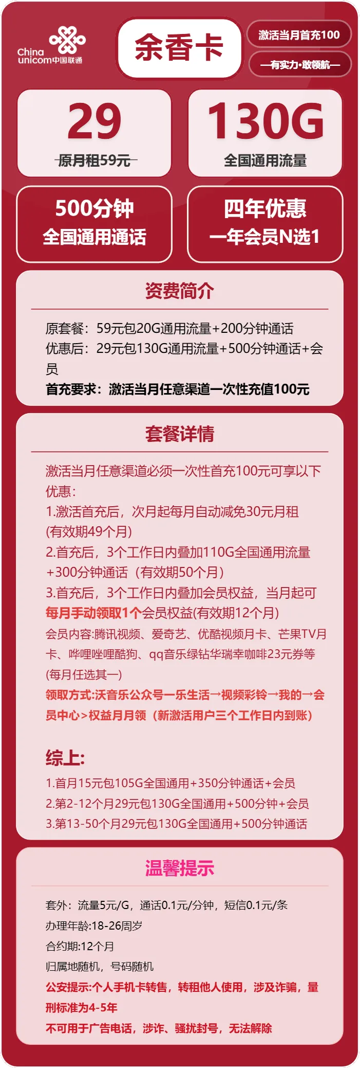 联通余香卡