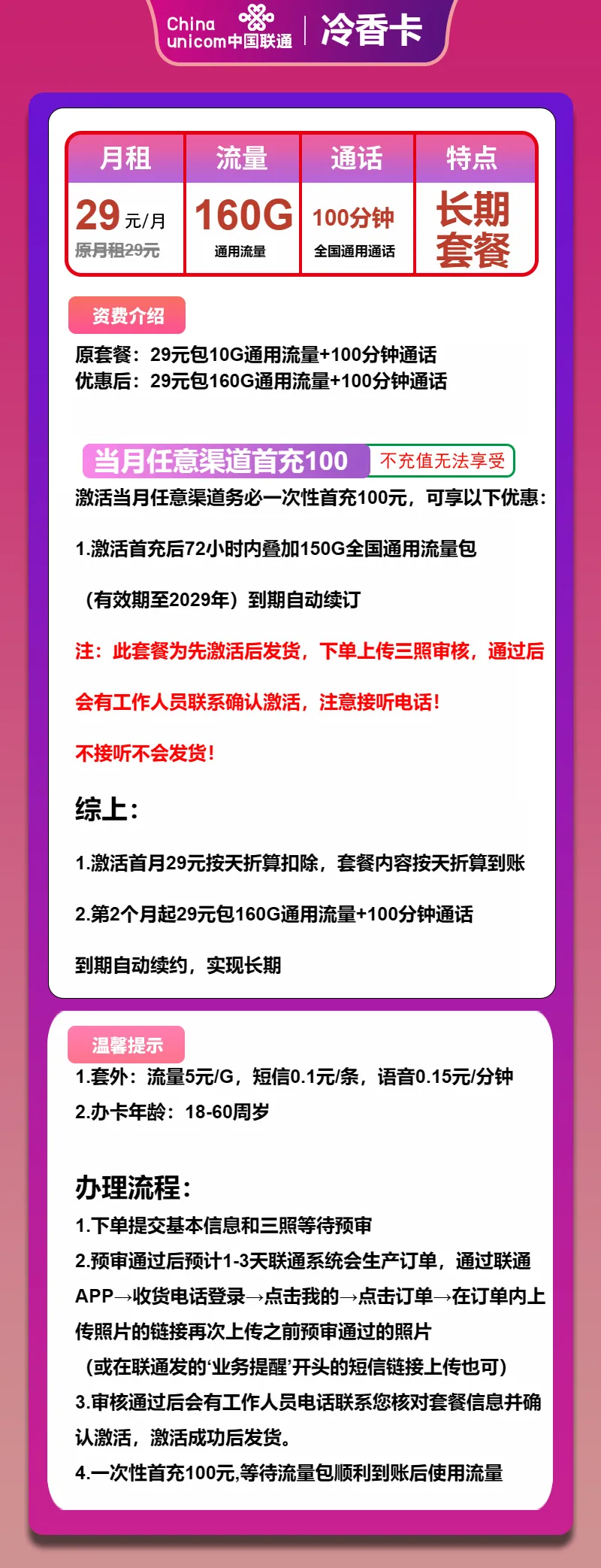 联通冷香卡