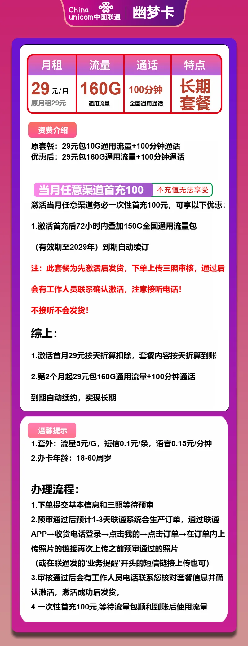 联通幽梦卡