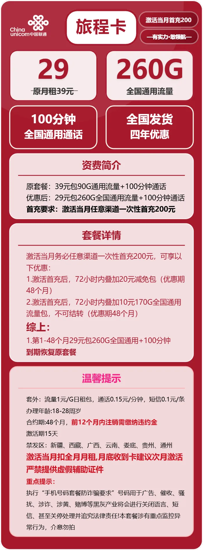 联通旅程卡