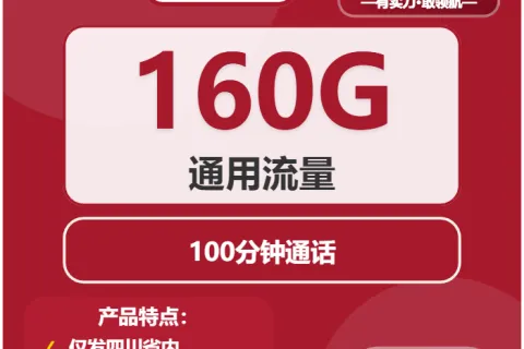 中国联通浪潮卡20元包160G通用+100分钟套餐概括