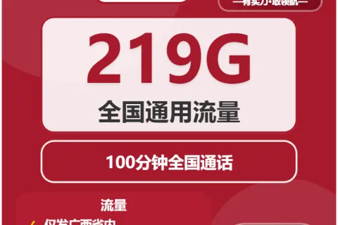 中国联通海流卡29元包219G通用+100分钟套餐概括