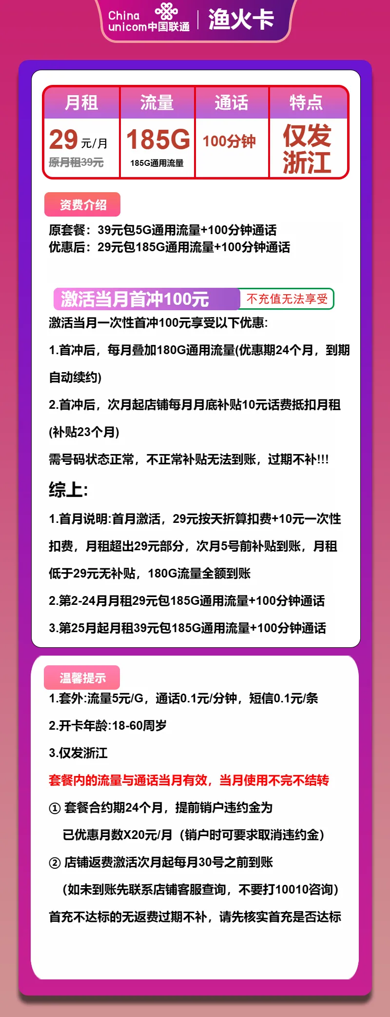 联通渔火卡