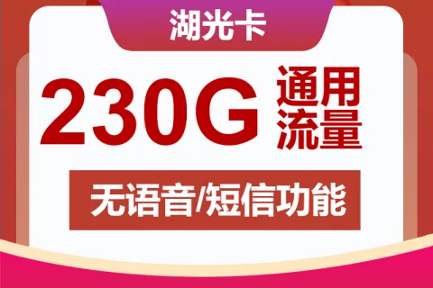 中国联通湖光卡29元包230G通用+无语音功能套餐概括