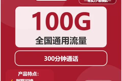 中国联通炙热卡19元包100G通用+300分钟套餐概括