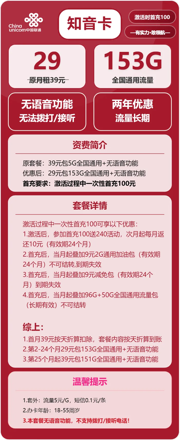 联通知音卡