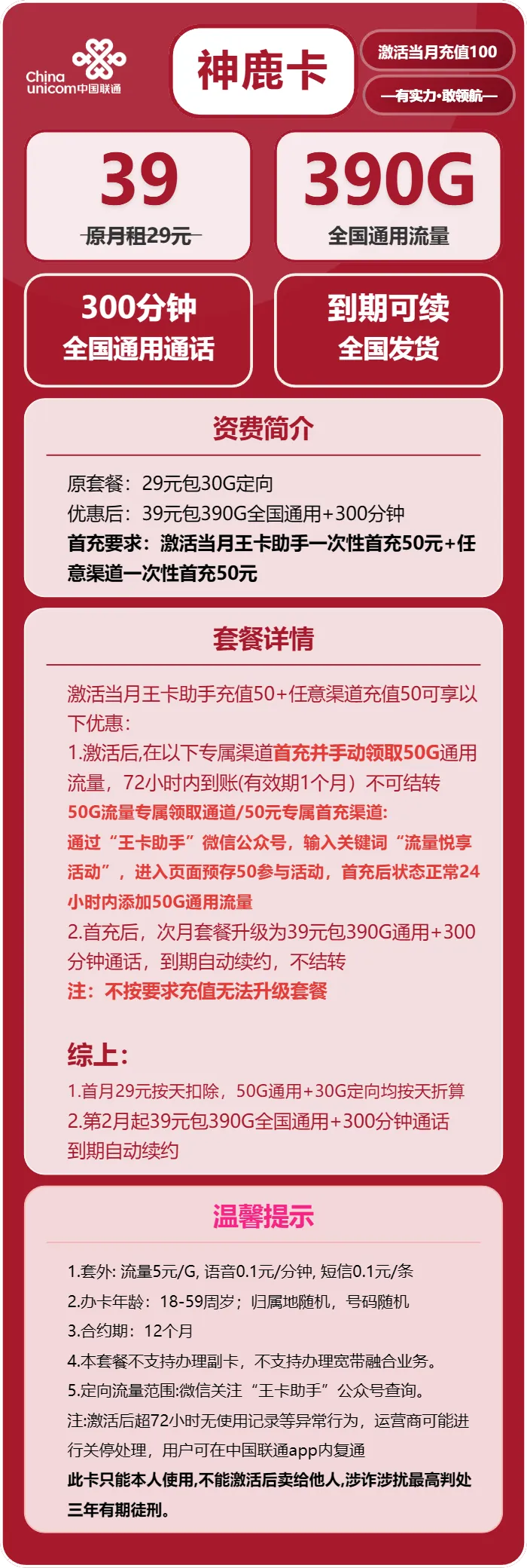 联通神鹿卡