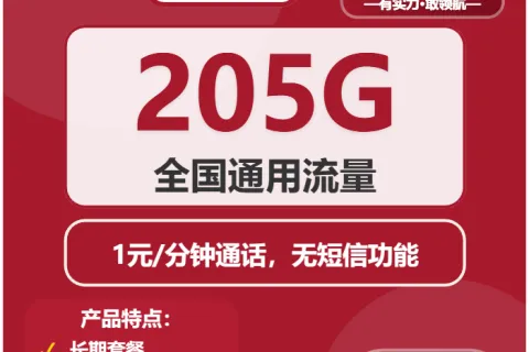 中国联通秋意卡38元包205G通用+通话1元/分钟套餐概括