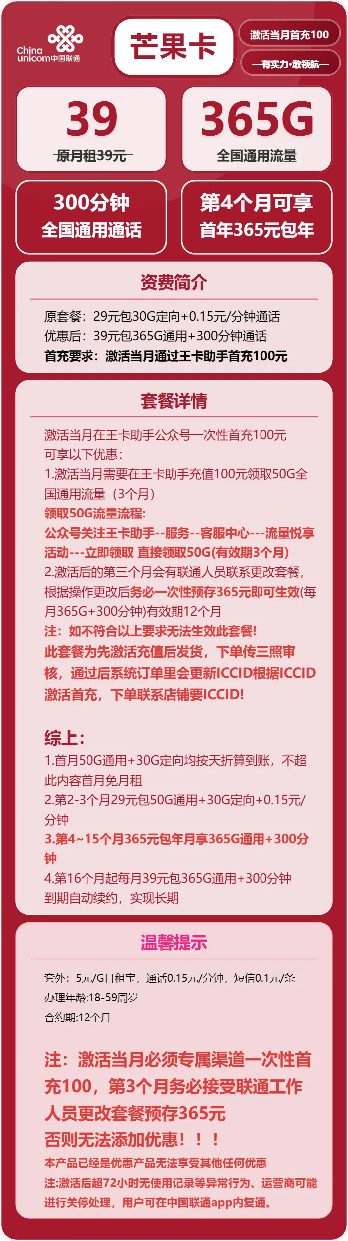联通芒果卡