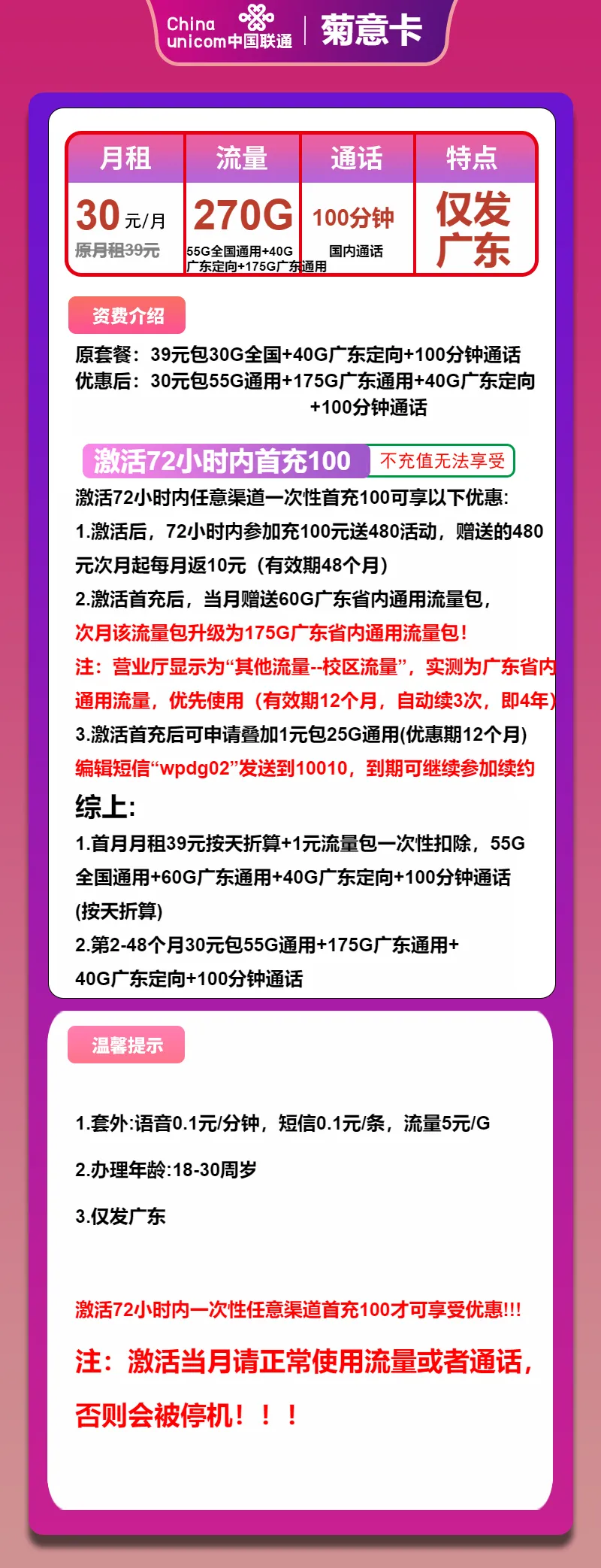 联通菊意卡