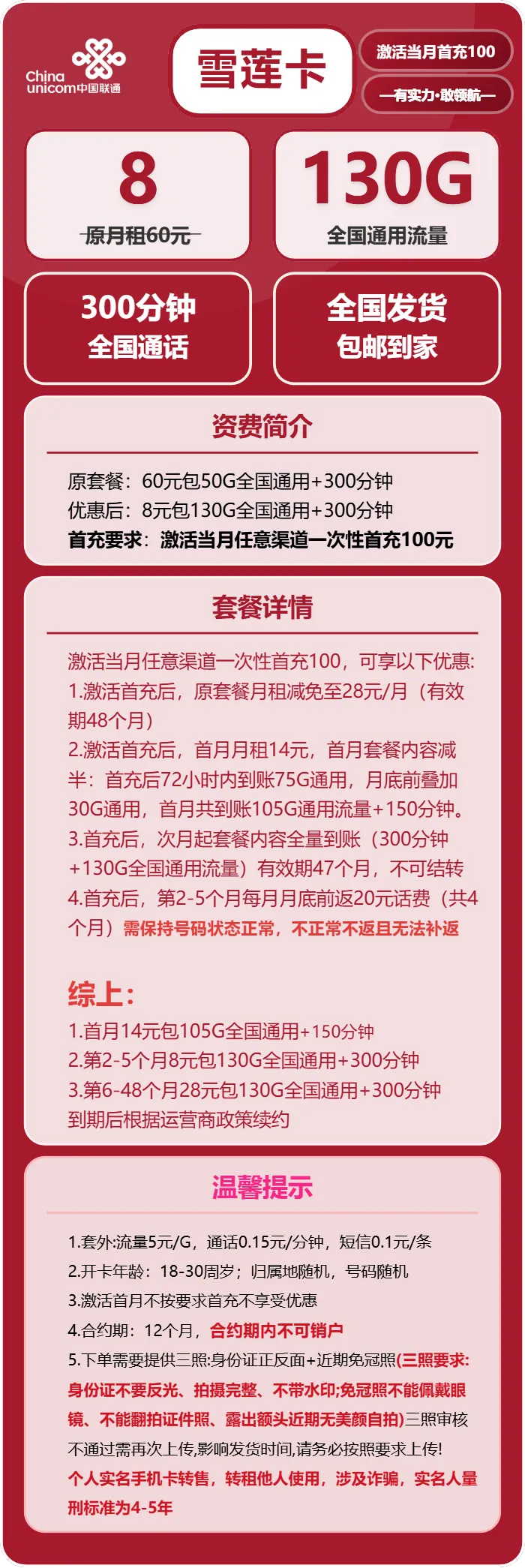 联通雪莲卡