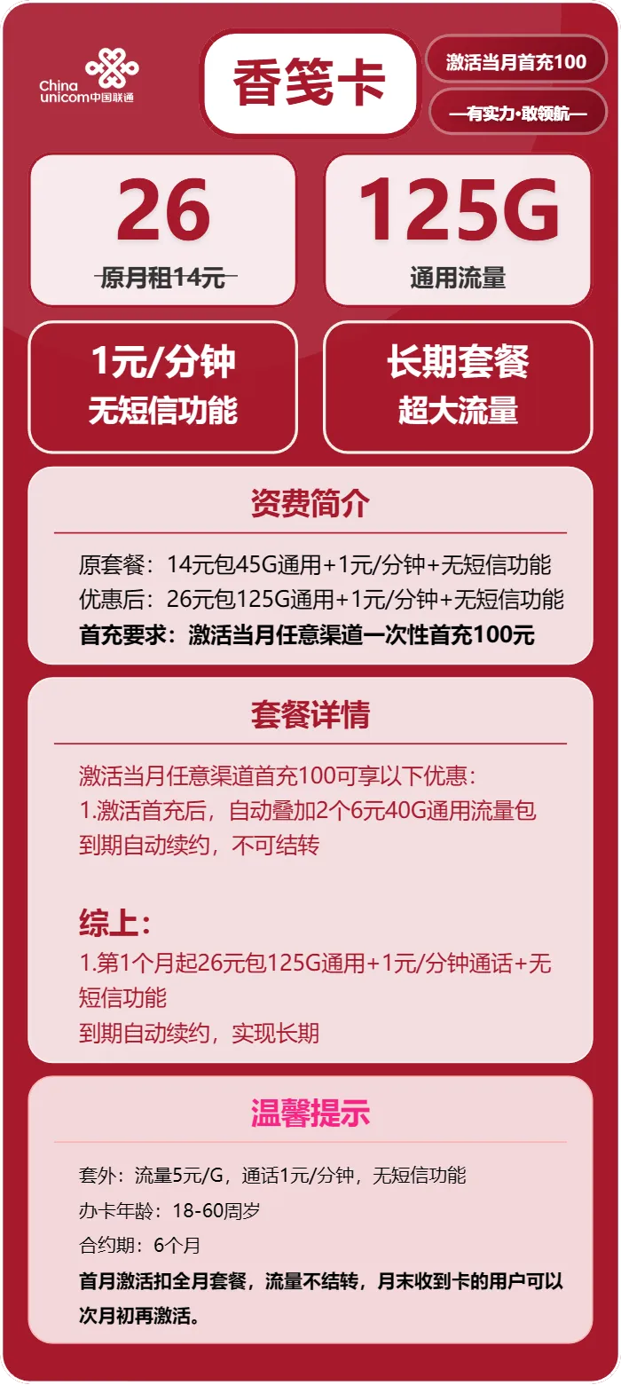 联通香笺卡
