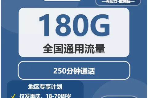 中国广电磅礴卡29元包180G通用+250分钟通话套餐概括