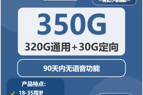 中国广电风顺卡28元包320G通用+30G定向+无语音功能套餐概括