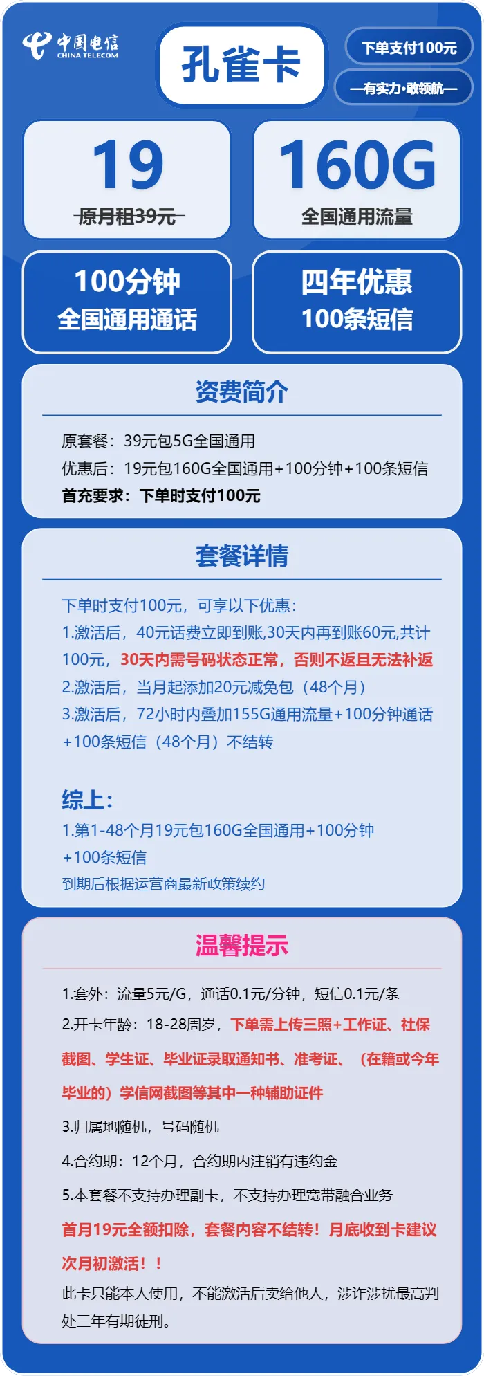 电信孔雀卡