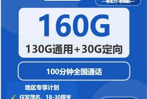 中国电信无逸卡29元包130G通用+30G定向+100分钟通话套餐概括