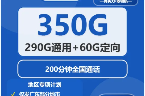 中国电信正冬卡40元包290G通用+60G定向+200分钟通话套餐概括