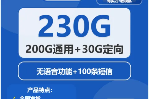 中国电信清幽卡29元包200G通用+30G定向+无语音功能套餐概括