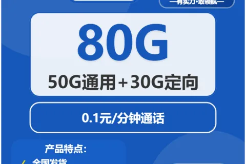 中国电信石林卡29元包50G通用+30G定向+通话0.1元/分钟套餐概括