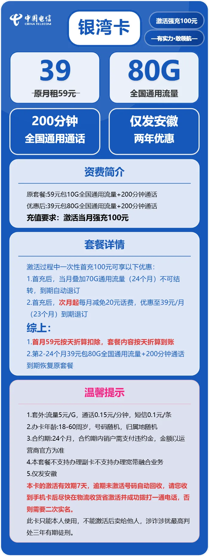 电信银湾卡