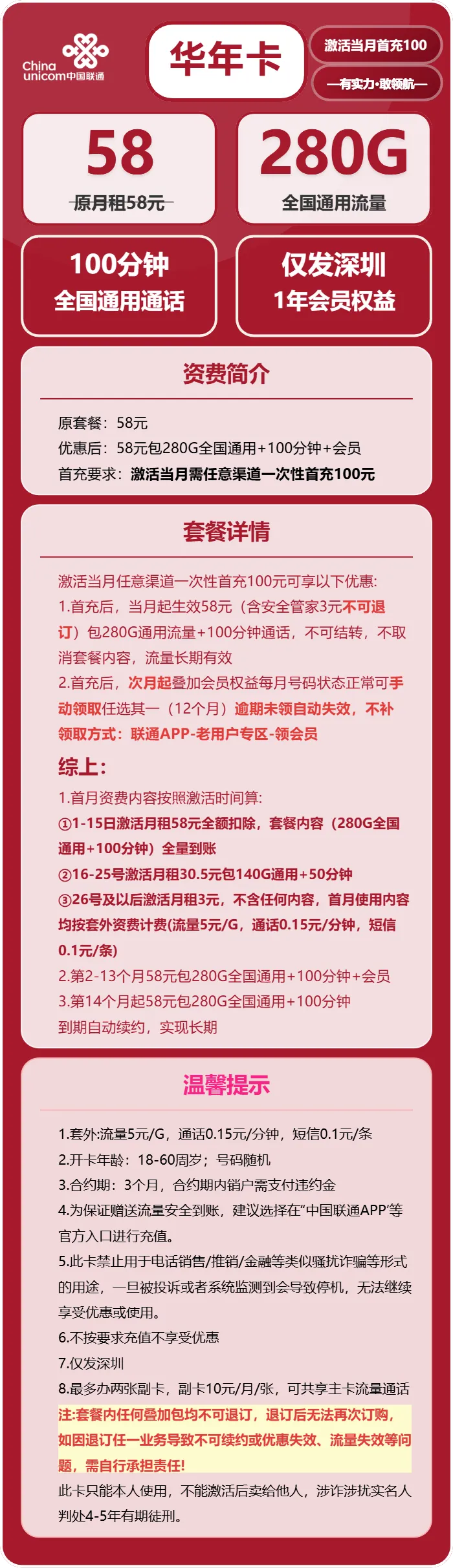 联通华年卡