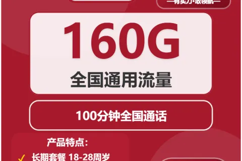中国联通国画卡29元包160G通用+100分钟套餐概括