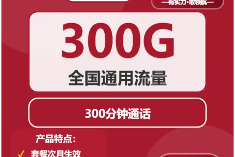 中国联通小吉卡29元包300G通用+300分钟套餐概括