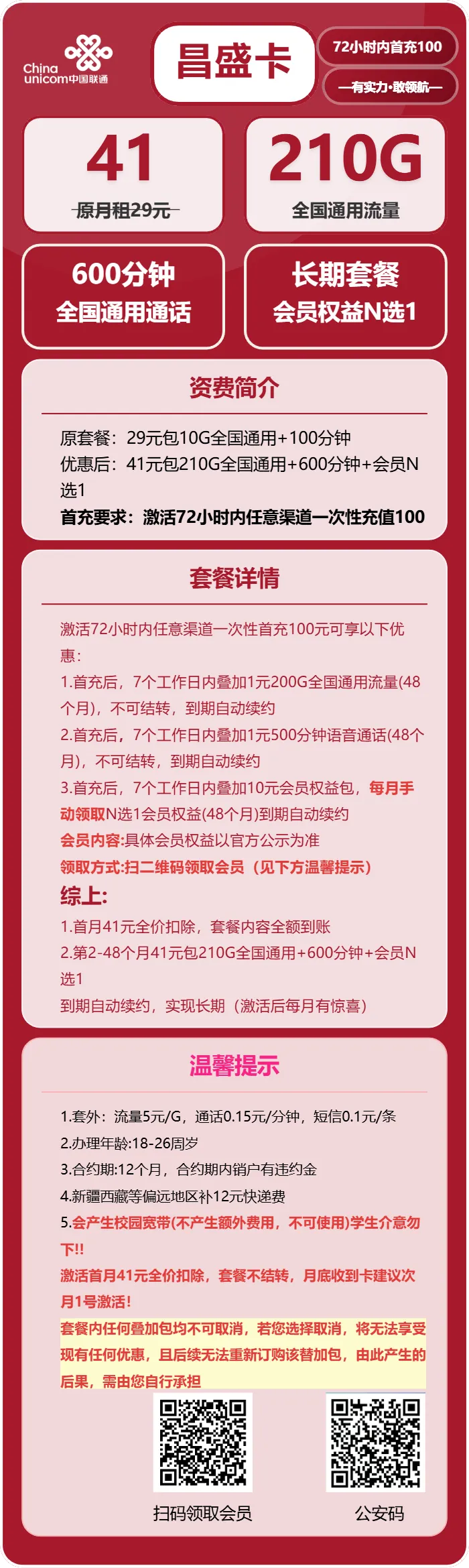 联通昌盛卡