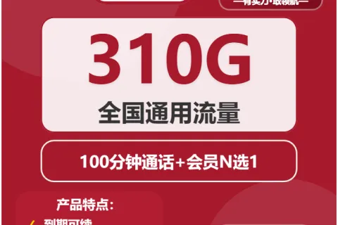 中国联通灵山卡29.9元包310G通用+100分钟+会员套餐概括