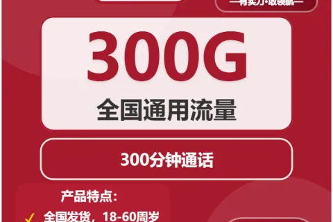 中国联通白狐卡29元包300G通用+300分钟套餐概括