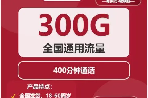 中国联通符文卡49.5元包300G通用+400分钟通话套餐概括