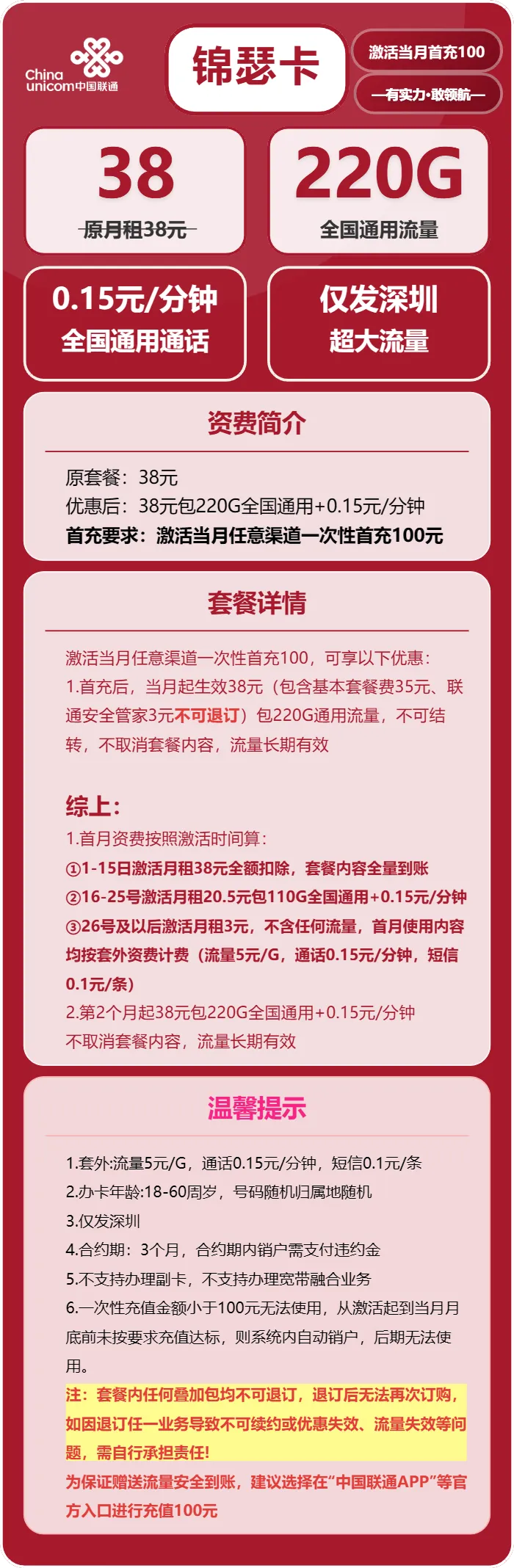 联通锦瑟卡