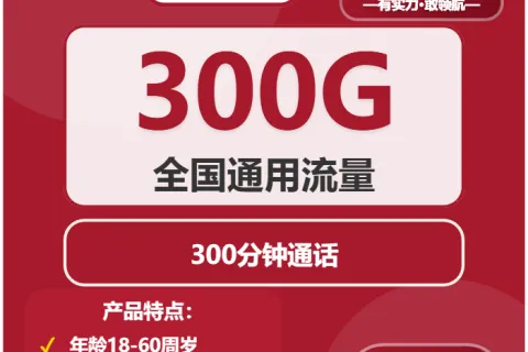 中国联通龙井卡29元包300G通用+300分钟套餐概括