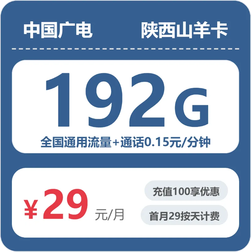 2026年5月上旬陕西宝鸡流量卡推荐:宝鸡联通、广电最适合流量需求的卡